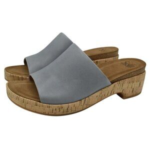 Sofft Womens Size 10 Cass Chambray Leather Slip On Slides Sandals Shoes